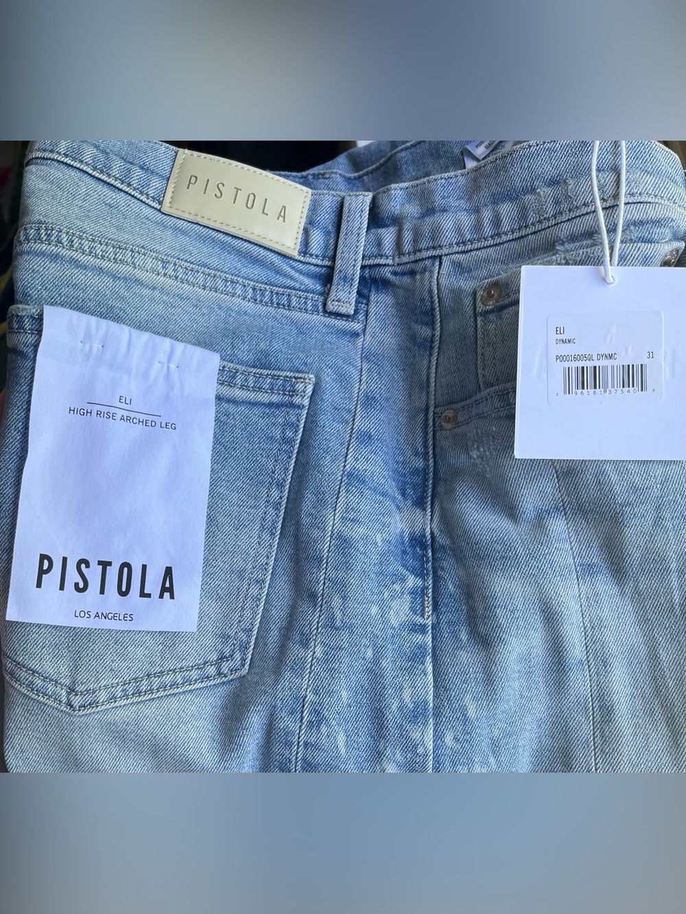 NWT Pistola Eli High Rise Arched Leg Light Wash Denim Jean 31 - Picture 7 of 10
